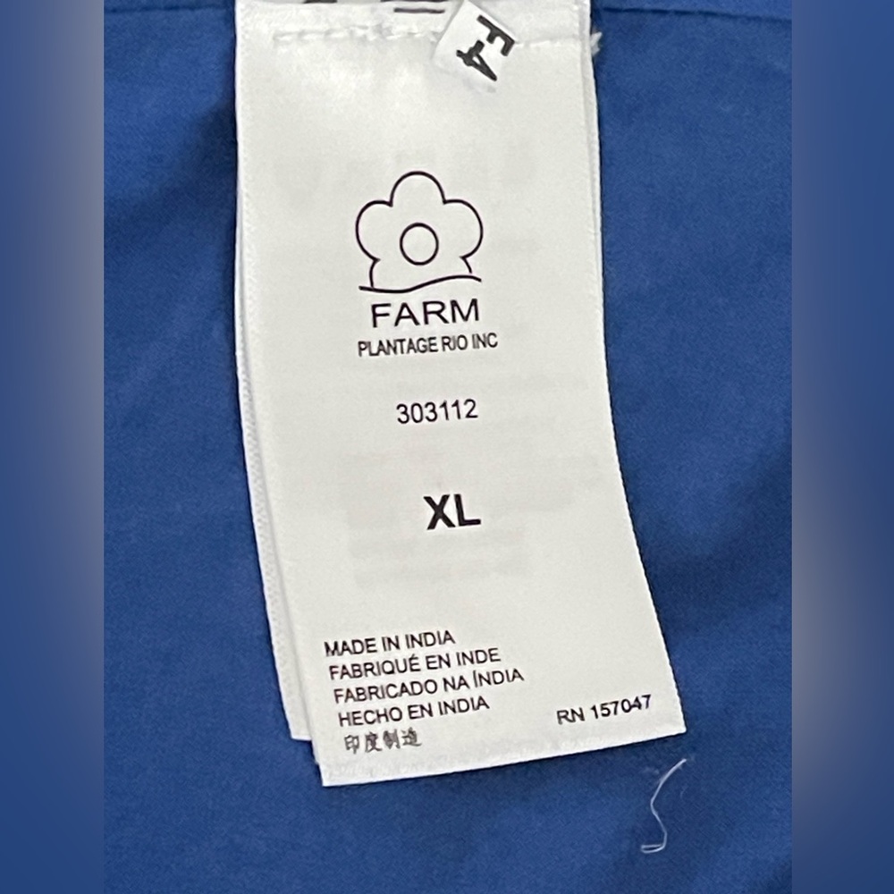 Farm Rio Blue Macaw Embroidered Bow Dress - Picture 11 of 13
